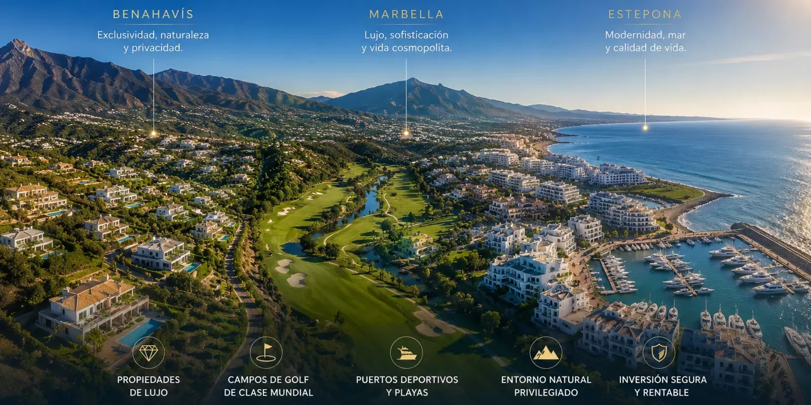 Costa del Sol: el liderazgo mundial del mercado inmobiliario de lujo tiene nombre propio, el Triángulo de Oro formado por Marbella, Estepona y Benahavís